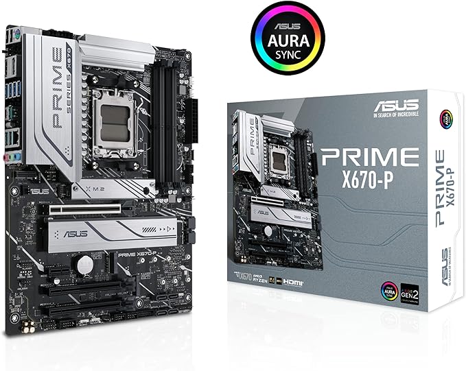 ASUS Prime X670-P Socket AM5 (LGA 1718) Ryzen 7000 ATX Motherboard(DDR5, 3xM.2 Slots, USB 3.2 Gen 2x2 Type-C®, USB4® Header, and 2.5Gb Ethernet) ASUS Prime X670-P Socket AM5 (LGA 1718) Ryzen 7000 ATX Motherboard(DDR5, 3xM.2 Slots, USB 3.2 Gen 2x2 Type-C®, USB4® Header, and 2.5Gb Ethernet)
